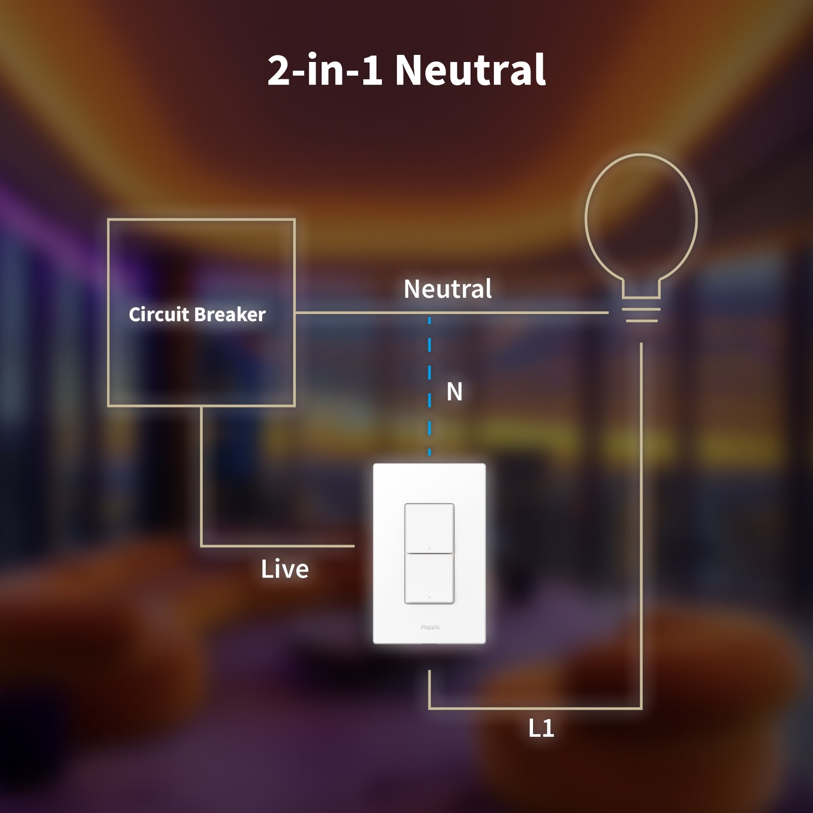 Aqara Smart Wall Switch H2 (Vertical, 2 Buttons, 2 Channel)