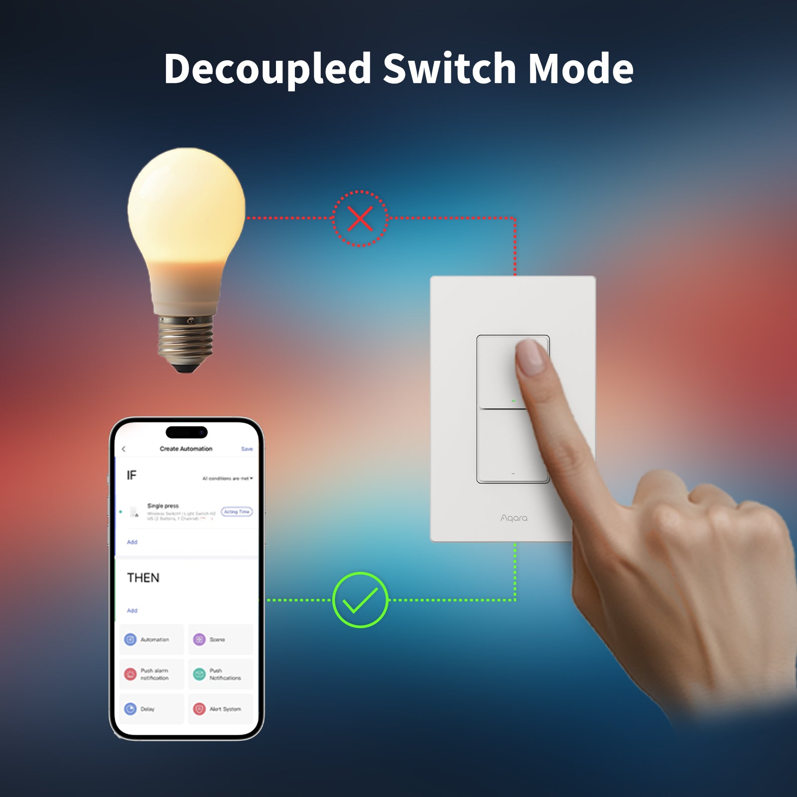 Aqara Smart Wall Switch H2 (Vertical, 2 Buttons, 2 Channel)