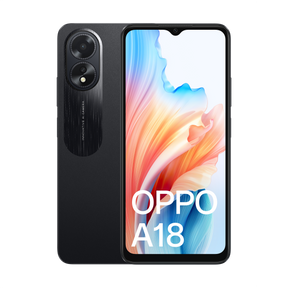 OPPO A18 128GB - Black, 6.56", HD+, 90Hz, 4GB/128GB, 8MP/5MP, Dual SIM, 5000mAh,2YR