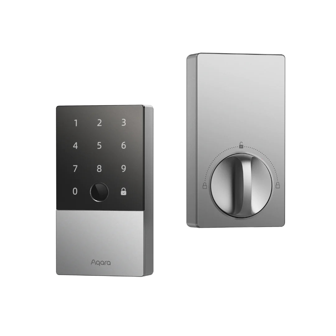 Aqara Smart Lock U100 with E1 Hub Kit Silver (Deadbolt Lock/Easy Installation, Multiple unlock method, IP65 Rating, Support Apple Wallet/HomeKit)