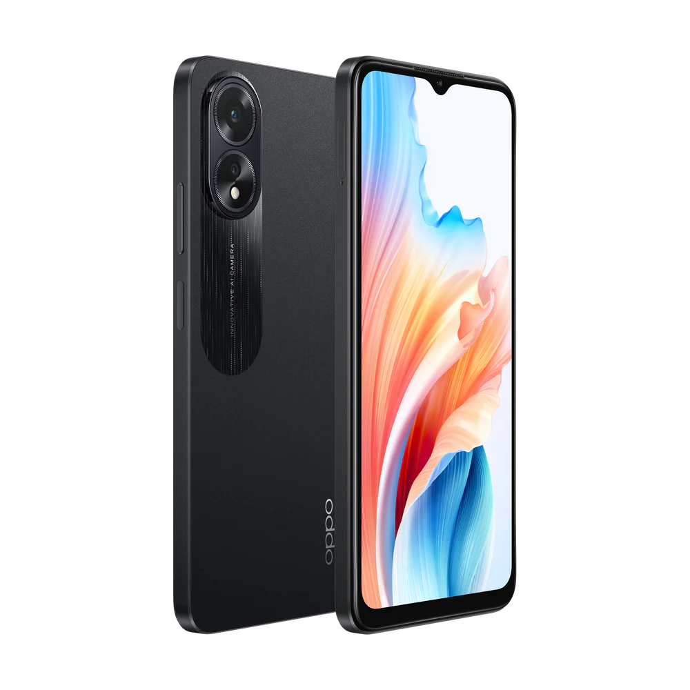 OPPO A38 4G 128GB - Glowing Black, 6.56", HD+, 90Hz, 4GB/128GB, 50MP/5MP, Dual SIM, 5000mAh, 2YR