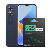 Konec OPPO A17 Prepaid Mobile Bundle Black (Konec $25 plan Included, 6.6'', 4+64GB, 50MP Camera)
