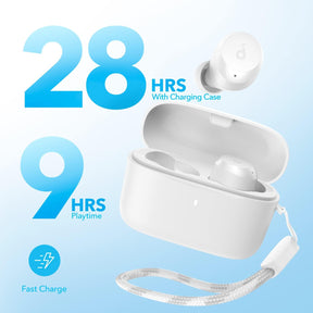 Soundcore A20i True Wireless Earbuds White (APP Control, IPX5 Waterproof, 28H Playtime, AI-Enhanced Calls)