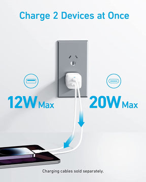 Anker 323 Charger White (33W, USB-A/USB-C)