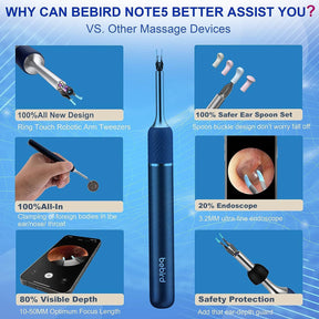 Bebird Note5 Smart Visual Ear Cleaner Blue(10M Pixel Lens, High Precision Earpick Camera)