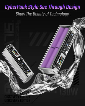 Shargeek Storm ² Slim Power Bank 20000mAh (130W, Two-Way Fast Charging, See Through Battery Pack with IPS Screen)