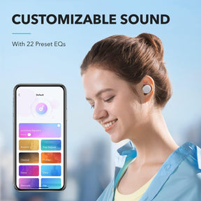 Soundcore A20i True Wireless Earbuds White (APP Control, IPX5 Waterproof, 28H Playtime, AI-Enhanced Calls)