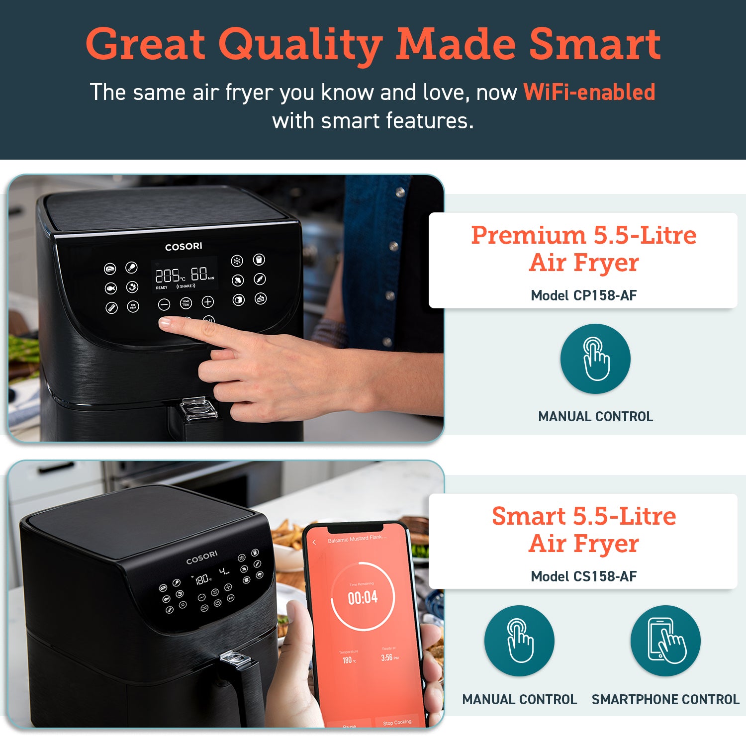 COSORI CS158-AF 1700W Smart Air Fryer for sale online