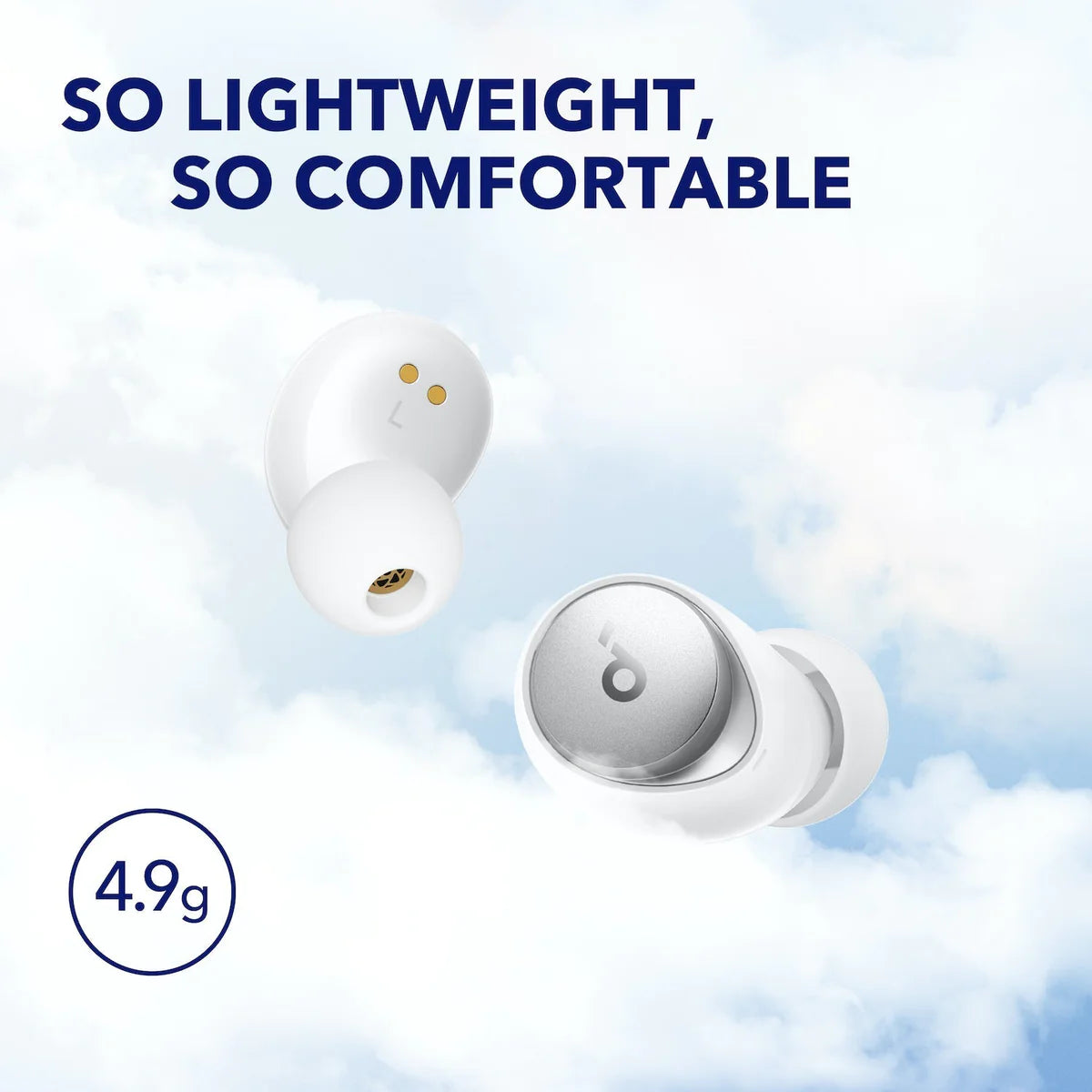 Soundcore Space A40 Adaptive ANC Ear Buds (50H Playtime, White)