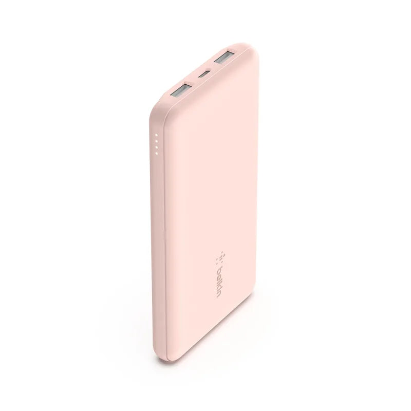 Belkin BoostCharge Power Bank 10K Rose Gold (Triple USB Socket, 15W Output, Type C Cable Included)