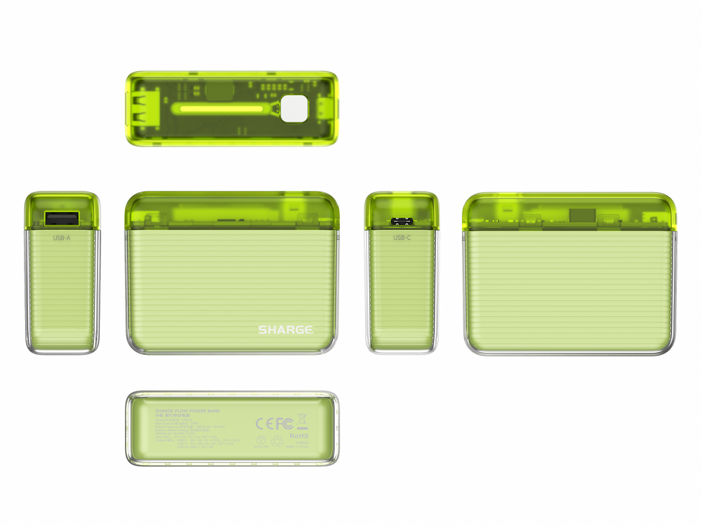 Shargeek Flow Mini Power Bank 5800mAh Apple Green (20W, Super Portable Design, Dual Output)
