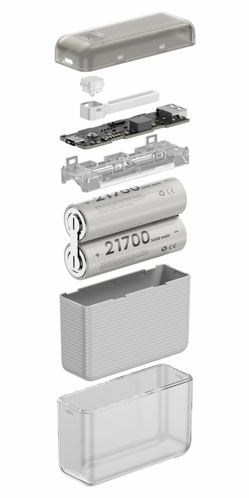 Shargeek Flow Mini Power Bank 5800mAh White Grey (20W, Super Portable Design, Dual Output)