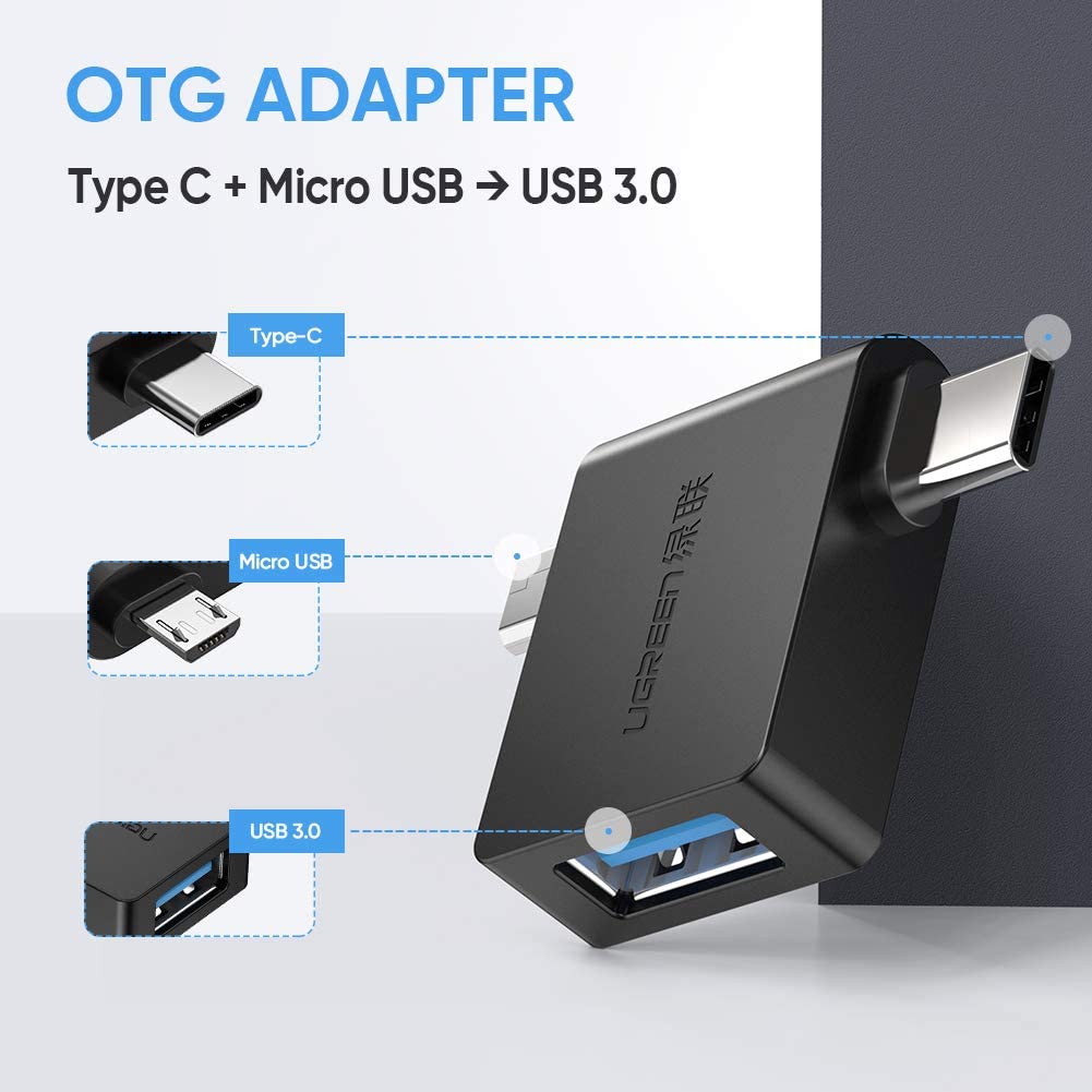 UGREEN 30453 Micro USB+ USB-C to USB 3.0 Adapter