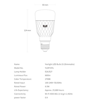 Yeelight Smart Bulb 1S (Dimmable)