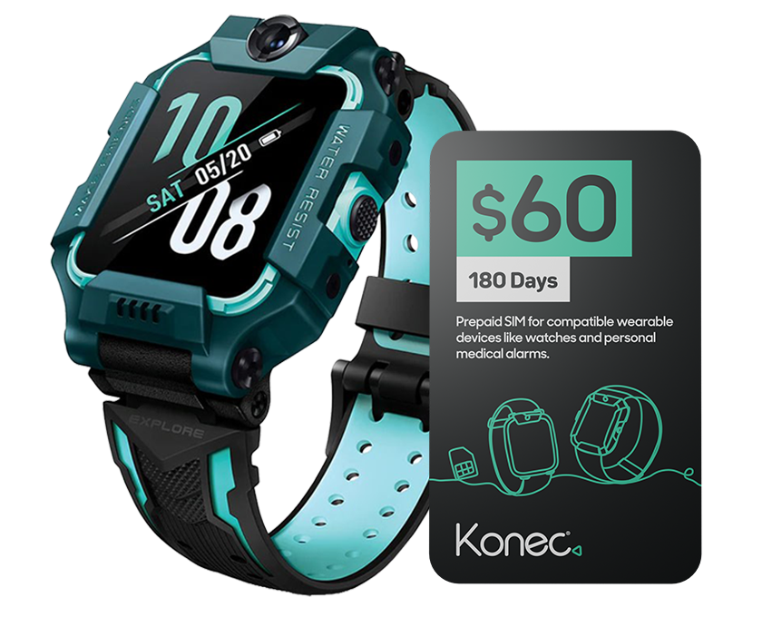 imoo Z6 Green Kids Smart Watch, Konec Mobile 6 month bundle