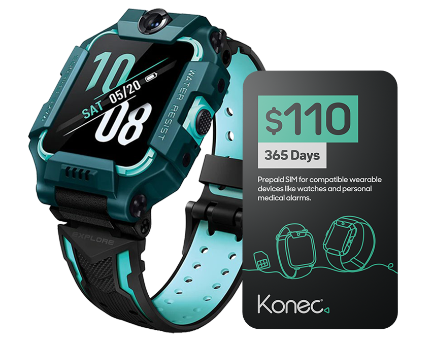imoo Z6 Green Kids Smart Watch, Konec Mobile 12 month bundle